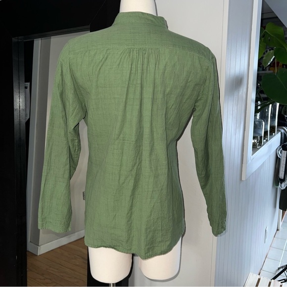 WOOLRICH Button Down Tunic Olive Green 100% Cotton shirt Medium - Picture 3 of 11